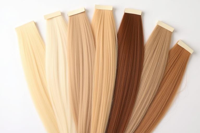 Colour swatches against hair strands